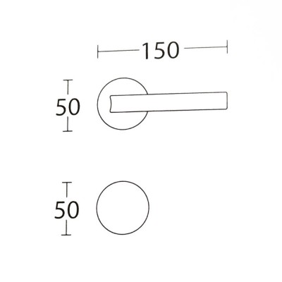 Πόμολα πόρτας (2τεμάχια Ζεύγος) Convex χειρολαβή με ροζέτα 2205-S05 Νίκελ Ματ