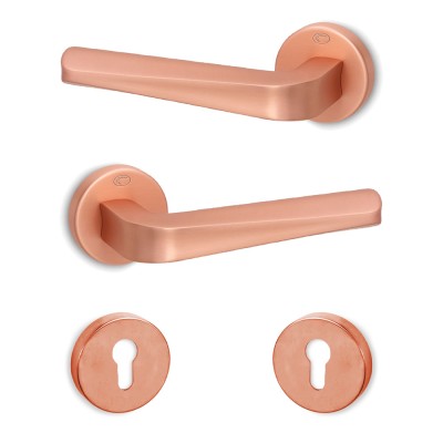 Πόμολα πόρτας (2τεμάχια Ζεύγος) Convex χειρολαβή με ροζέτα 2205-S11 Ματ Χαλκός