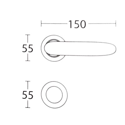 Πόμολα πόρτας (2τεμάχια Ζεύγος) Convex χειρολαβή με ροζέτα 2225-S05 σε Ματ Νίκελ
