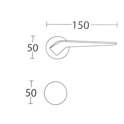 Πόμολα πόρτας (2τεμάχια Ζεύγος) Convex χειρολαβή με ροζέτα 2405-S02 Ματ Ορείχαλκος