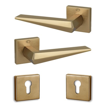 Πόμολα Πόρτας (2τεμάχια Ζεύγος) Convex Χειρολαβή με Ροζέτα 2425-S26 Ματ Όρο