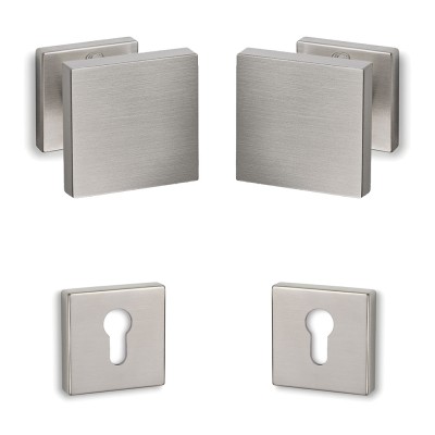 Πόμολα πόρτας (2τεμάχια Ζεύγος) Convex χειρολαβή με ροζέτα 785-62-S05 σε Ματ Νίκελ