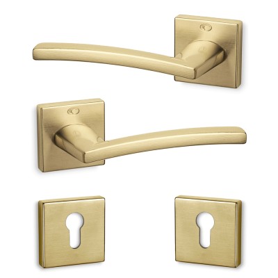 Πόμολα πόρτας (2τεμάχια Ζεύγος) Convex χειρολαβή με ροζέτα 925-S26 σε Ματ Όρο