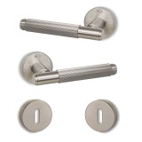 Πόμολα πόρτας (2τεμάχια Ζεύγος) Convex χειρολαβή με ροζέτα 1745Β-S05 Ματ νικελ