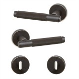 Πόμολα πόρτας (2τεμάχια Ζεύγος) Convex χειρολαβή με ροζέτα 1745-S77 Ματ Μπρονζέ