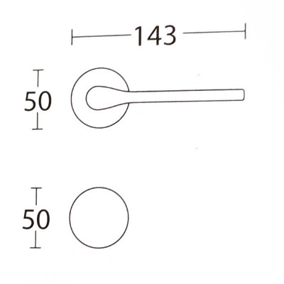 Πόμολο πόρτας (1τεμάχιο Μονό) Convex χειρολαβή με ροζέτα Κυλίνδρου 1515-S05 σε Ματ Νίκελ