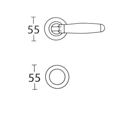 Πόμολα πόρτας Convex χειρολαβή με ροζέτα 205 σε Ματ Όρο-Όρο