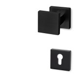 Πόμολα πόρτας Convex χειρολαβή με ροζέτα 785-S19 σε Ματ Μαύρο