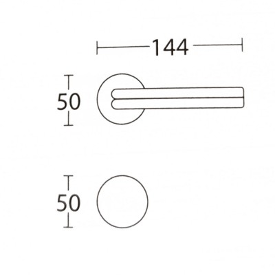 Πόμολο πόρτας (1τεμάχιο Μονό) Convex χειρολαβή με ροζέτα Κυλίνδρου 1665-S04 Χρώμιο