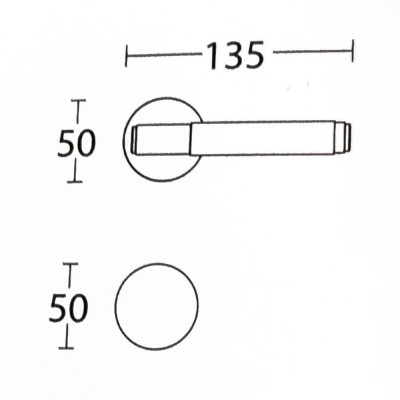 Πόμολο πόρτας (1τεμάχιο Μονό) Convex χειρολαβή με ροζέτα Κυλίνδρου 1745c-S05 Ματ νικελ