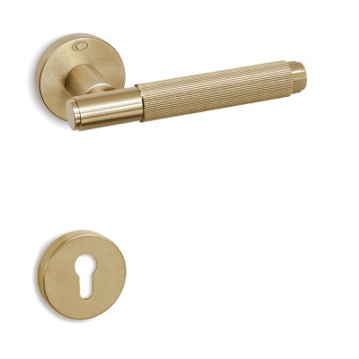 Πόμολο πόρτας (1τεμάχιο Μονό) Convex χειρολαβή με ροζέτα Κυλίνδρου 1745c-S26 Ματ Ορο