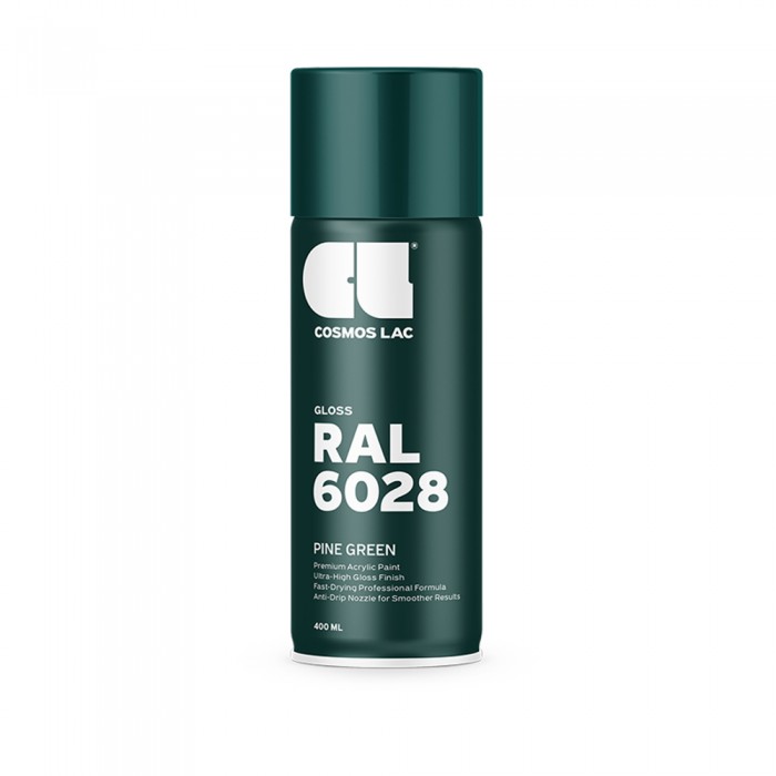 Ακρυλικό Σπρέυ Βαφής COSMOS  LAC 428 Ral6028 GLOSS PINE GREEN 400ml