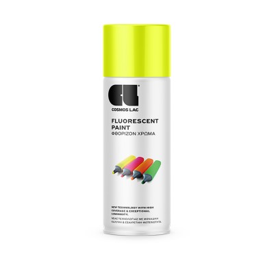 Σπρέι Χρώμα Βαφής Φθορίζον Fluorescent Paint 400ml COSMOS LAC Ν494 Fluor Yellow