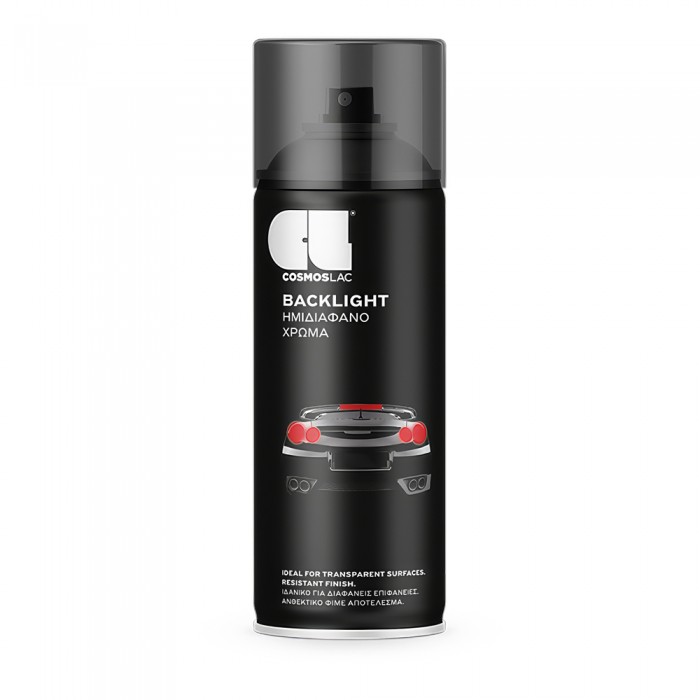 Σπρέι Χρώμα Ημιδιάφανο Φαναριών 400ml COSMOS LAC Backlight 711 - Black