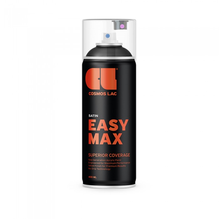 Σπρέι Ακρυλικό Χρώμα Cosmos Lac Easy Max Ral 9005 - 803 Μαύρο Satin 400ml