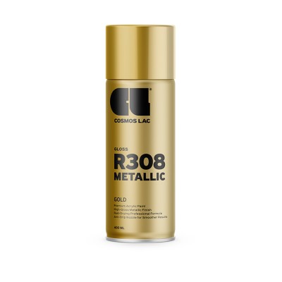 Σπρέι Βαφής Χρυσό με Γυαλιστερό Εφέ Premium Acrylic 400ml - Cosmos Lac (N308)