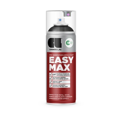 Σπρέι Ακρυλικό Χρώμα Cosmos Lac Easy Max Ral 7021 - 804 Black Grey Satin 400ml