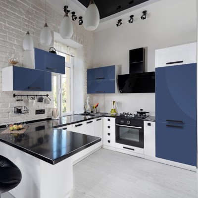 Αυτοκόλλητη διακοσμητική μεμβράνη Πλάτος 45cm dc-fix Uni Lack/Glossy (Γυαλιστερά) 200-3262 Navy blue Πώληση Ανά Μέτρο