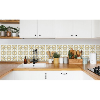 Αυτοκόλλητο Πλακάκι Τοίχου από Βινυλίο Nadia Gold 15.25x15.25cm Πακέτο 6 Τεμαχίων DC-Fix 270-3104