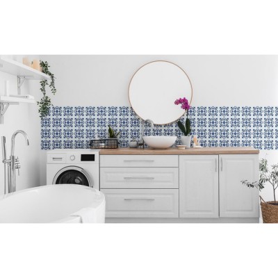 Αυτοκόλλητο Πλακάκι Τοίχου από Βινυλίο Nadia Μπλε 15.25x15.25cm Πακέτο 6 Τεμαχίων DC-Fix 270-3105