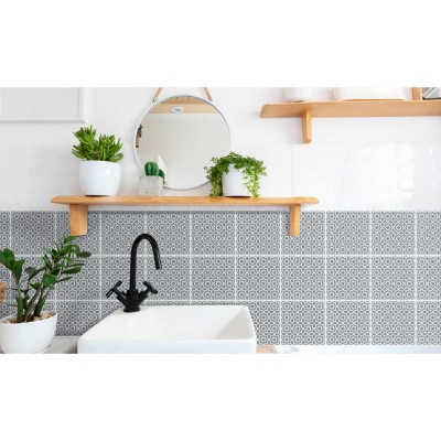 Αυτοκόλλητο Πλακάκι Τοίχου από Βινυλίο Lina Γκρι 15.25x15.25cm Πακέτο 6 Τεμαχίων DC-Fix 270-3113