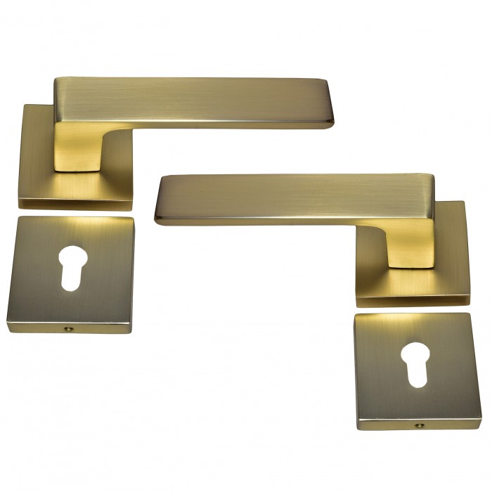 Πόμολα πόρτας (Μονό ή Ζεύγος) Longevita Χειρολαβή με Ροζέτα Α21-S02 Ματ  χρυσο