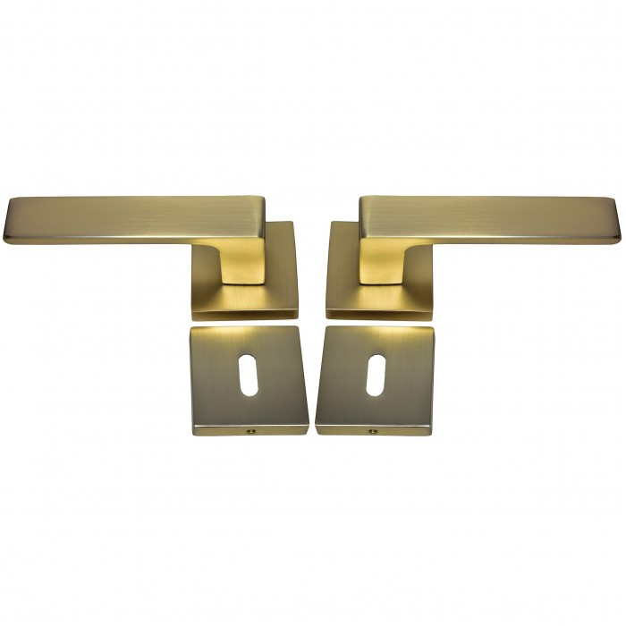 Πόμολα πόρτας (Μονό ή Ζεύγος) Longevita Χειρολαβή με Ροζέτα Α21-S02 Ματ  χρυσο
