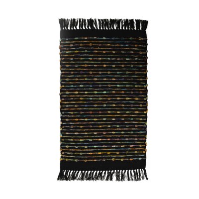 Χαλάκι Μπάνιου Βαμβακερό 50x80cm Μαύρο Rainbow MALIA 05642.002