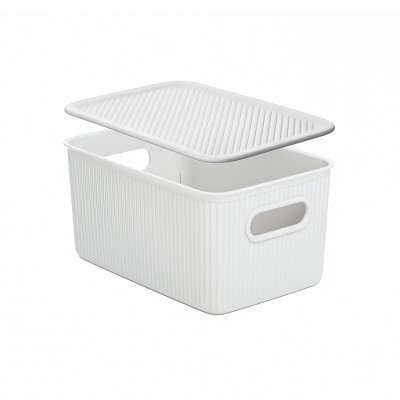 Καλαθάκι Αποθήκευσης με Καπάκι 12,5x16,4x10 cm 5lt Λευκό Tatay BAOBAB 06652.002