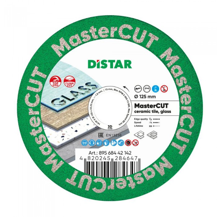 Διαμαντόδισκος Πορσελάνης 125x1.0x15x22.23mm Distar Mastercut 89568442142