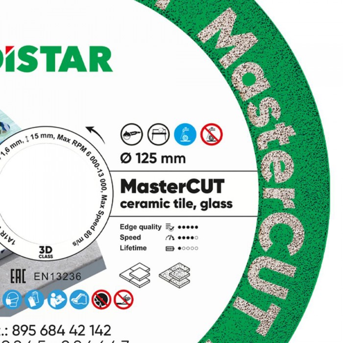 Διαμαντόδισκος Πορσελάνης 125x1.0x15x22.23mm Distar Mastercut 89568442142