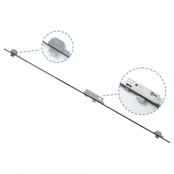 Γραναζωτή Κλειδαριά 3 Σημείων με Ρυθμιζόμενη Γλώσσα για Προφιλ Camera Europea 35mm/85mm Domus TOPGEAR 93635