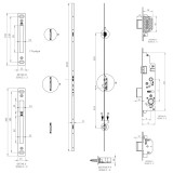 Γραναζωτή Κλειδαριά 3 Σημείων με Ρυθμιζόμενη Γλώσσα για Προφιλ Camera Europea 35mm/85mm Domus TOPGEAR 93635