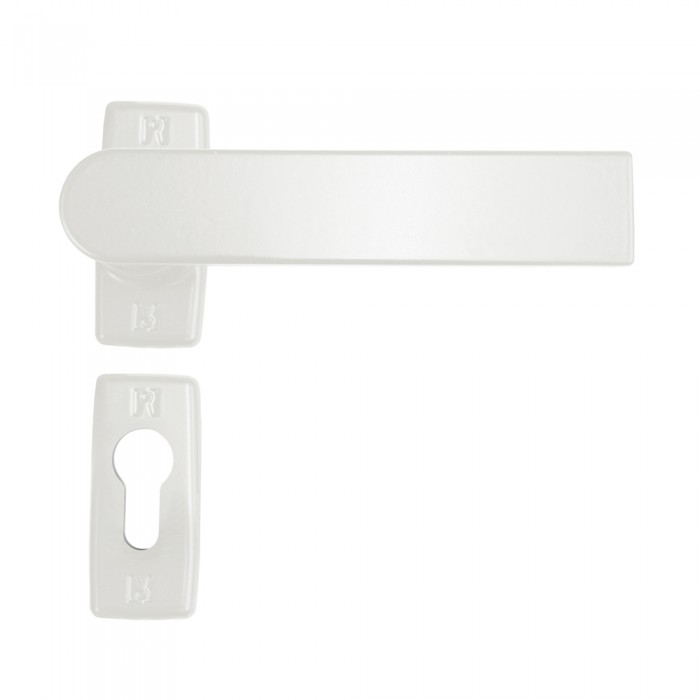 Πόμολο Αλουμινόπορτας με Ροζέτα Λευκό Domus Skyline 6175L 1 Τεμάχιο