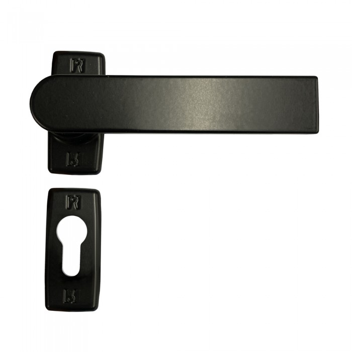 Πόμολο Αλουμινόπορτας με Ροζέτα Μαύρο Domus Skyline 6175M 1 Τεμάχιο