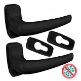 Πόμολο Αλουμινόπορτας με Ροζέτα Ζεύγος 2 τεμάχια Μαύρο Domus Euro 6210M