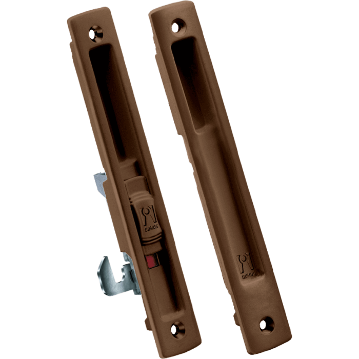 Κλειδαριά Συρομένων με κλείδωμα γάντζου για πόρτα Αλουμινίου 28mm x 186mm Domus KLIKLOK 7610X ΚΑΦΕ