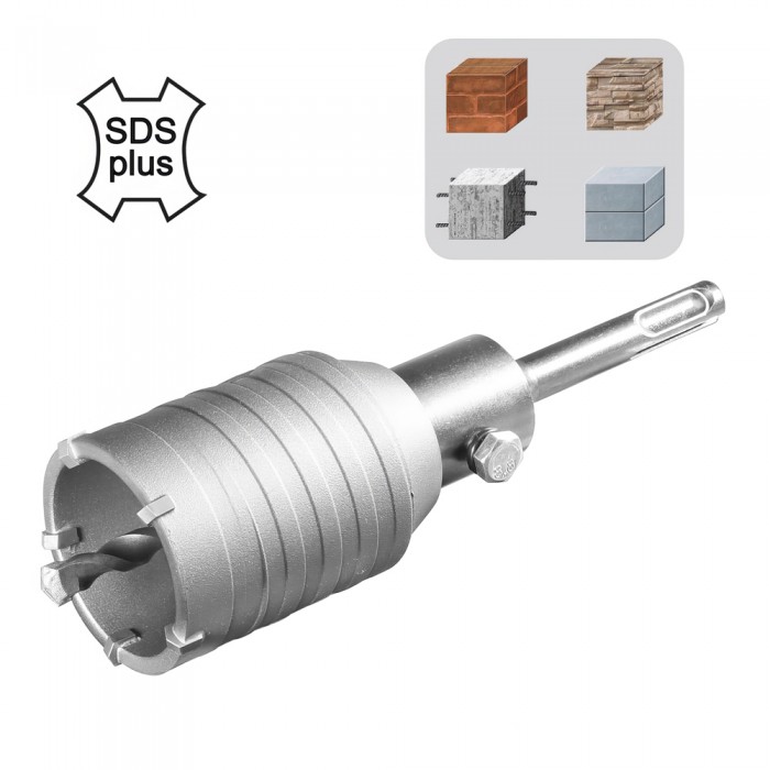 Διαμαντοκορώνα - Ποτηροτρύπανο με υποδοχή SDS Plus με Διάμετρο Ø50 για Μπετό, Τούβλο και Πλακάκι Ingco HCB0501