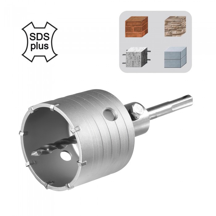 Διαμαντοκορώνα - Ποτηροτρύπανο  με υποδοχή SDS Plus με Διάμετρο Ø65 για Μπετό, Τούβλο και Πλακάκι Ingco HCB0651