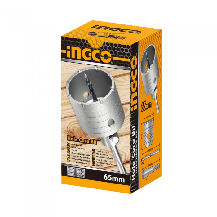 Διαμαντοκορώνα - Ποτηροτρύπανο  με υποδοχή SDS Plus με Διάμετρο Ø65 για Μπετό, Τούβλο και Πλακάκι Ingco HCB0651
