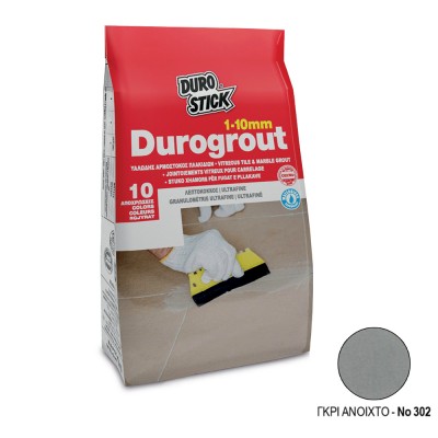Υαλώδης Αρμόστοκος πλακιδίων 1kg Durostick Durogrout No 302 Γκρί Ανοιχτό