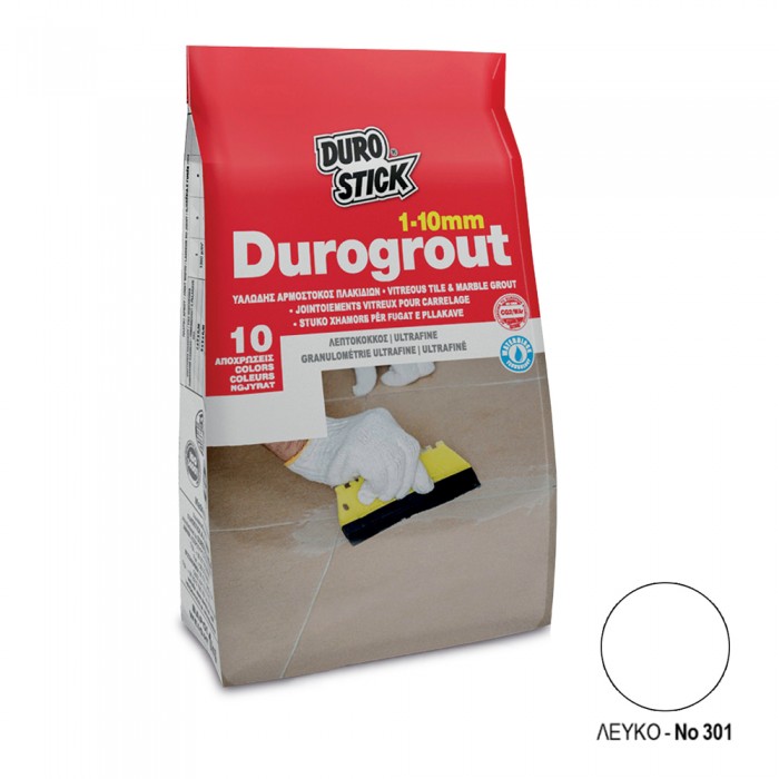 Υαλώδης Αρμόστοκος πλακιδίων 1kg Durostick Durogrout No 301 Λευκό