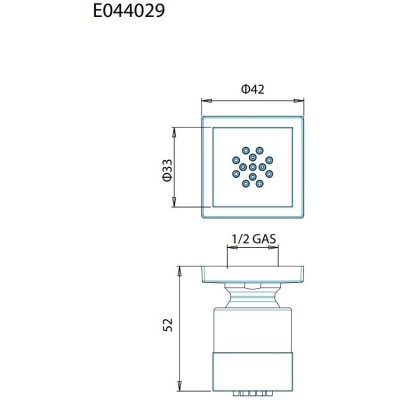 Jet ντους επίτοιχο με περιστρεφόμενη κλείδωση Λευκό matt Almar E044029-300