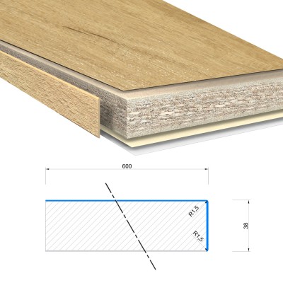 Πάγκος Κουζίνας Ίσιος Egger F206-PM Black Pietra Grigia Διαστάσεων 4.10m Μήκος X 65cm Πλάτος X 4cm Πάχος