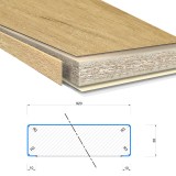 Πάγκος Κουζίνας Ίσιος Egger H3176-ST37 Pewter Halifax Oak Διαστάσεων 4.10m Μήκος X 92cm Πλάτος X 4cm Πάχος