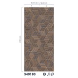 Φωτοταπετσαρία Τοίχου 130x280cm σε 2 ρολλά των 65cm EIJFFINGER GILDED brown/taupe, grey/silver 340180