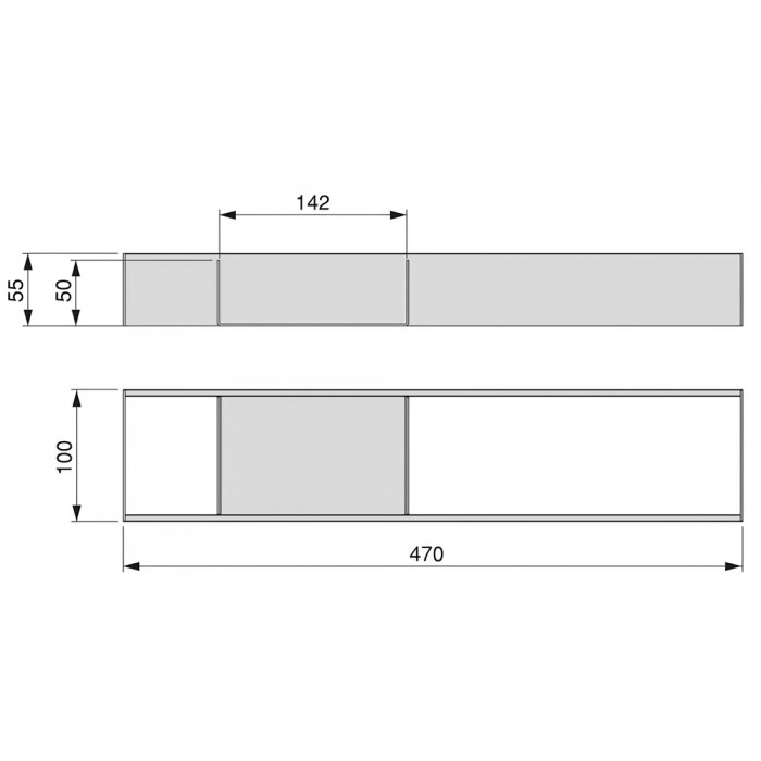Οργανωτής για Συρτάρι 100x470mm Ανθρακί Γκρι Emuca Orderbox 3069035