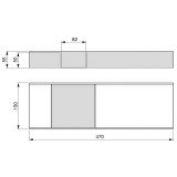 Οργανωτής για Συρτάρι 150x470mm Ανθρακί Γκρι Emuca Orderbox 3069135