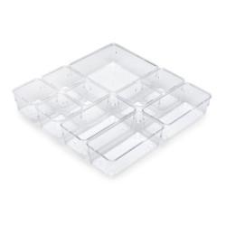 Σετ Διαχωριστικών Κουβάδων ORGANIZER 10 τεμαχίων για συρτάρια 30.3x30.3x5.4cm Διάφανα EMUCA Cube 8145320