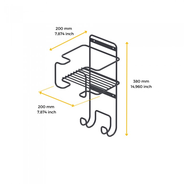Βάση για σιδερώστρα, αξεσουάρ σιδερώστρας και σίδερου από Ατσάλι 200x200x380mm Emuca 8151635 σε Γκρι Ανθρακί